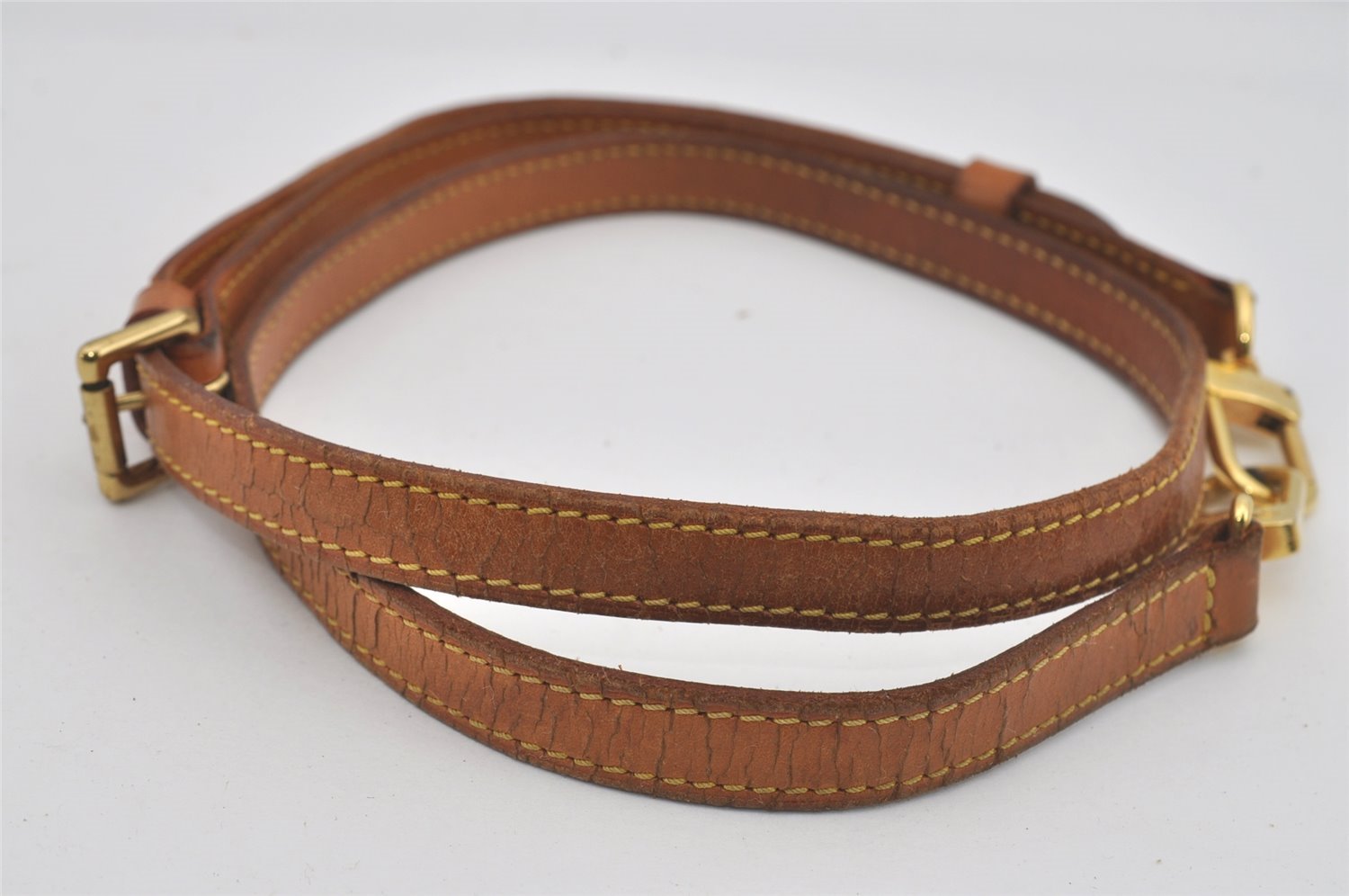 Authentic Louis Vuitton Leather Shoulder Strap Beige 41.9-48.6