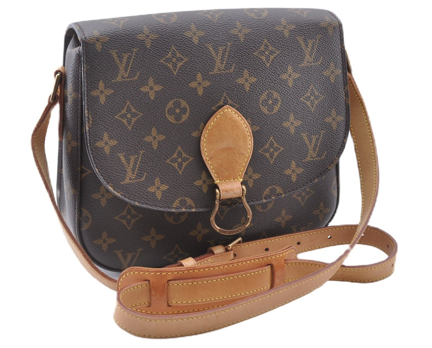 Authentic Louis Vuitton Monogram Saint Cloud GM M51242 Shoulder Cross Bag 4543F