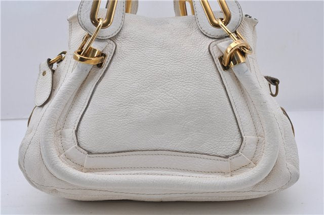 Authentic Chloe Paraty 2Way Shoulder Hand Bag Purse White 4544C