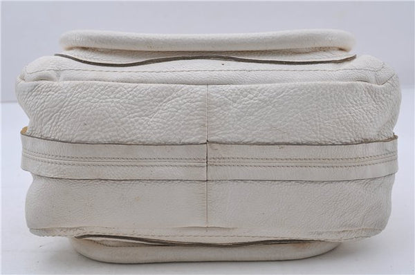 Authentic Chloe Paraty 2Way Shoulder Hand Bag Purse White 4544C