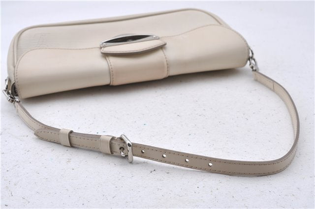 Auth Louis Vuitton Epi Pochette Montaigne Shoulder Bag White M5929J LV 4544D