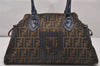 Authentic FENDI Zucca Etniko Shoulder Hand Bag Canvas Leather Brown 4546I