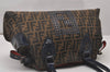 Authentic FENDI Zucca Etniko Shoulder Hand Bag Canvas Leather Brown 4546I
