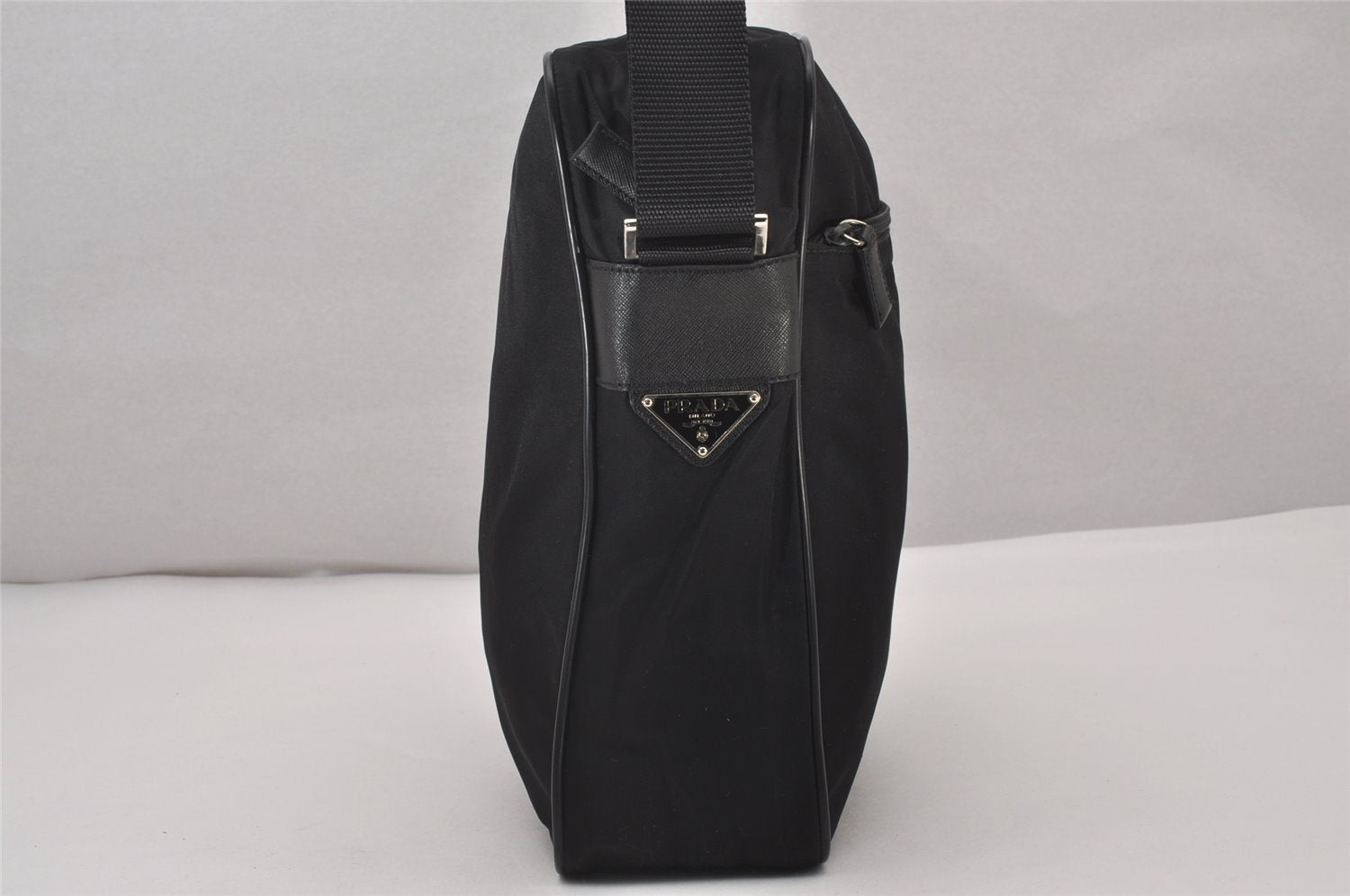 Authentic PRADA Nylon Tessuto Saffiano Leather Shoulder Cross Bag Black 4547I