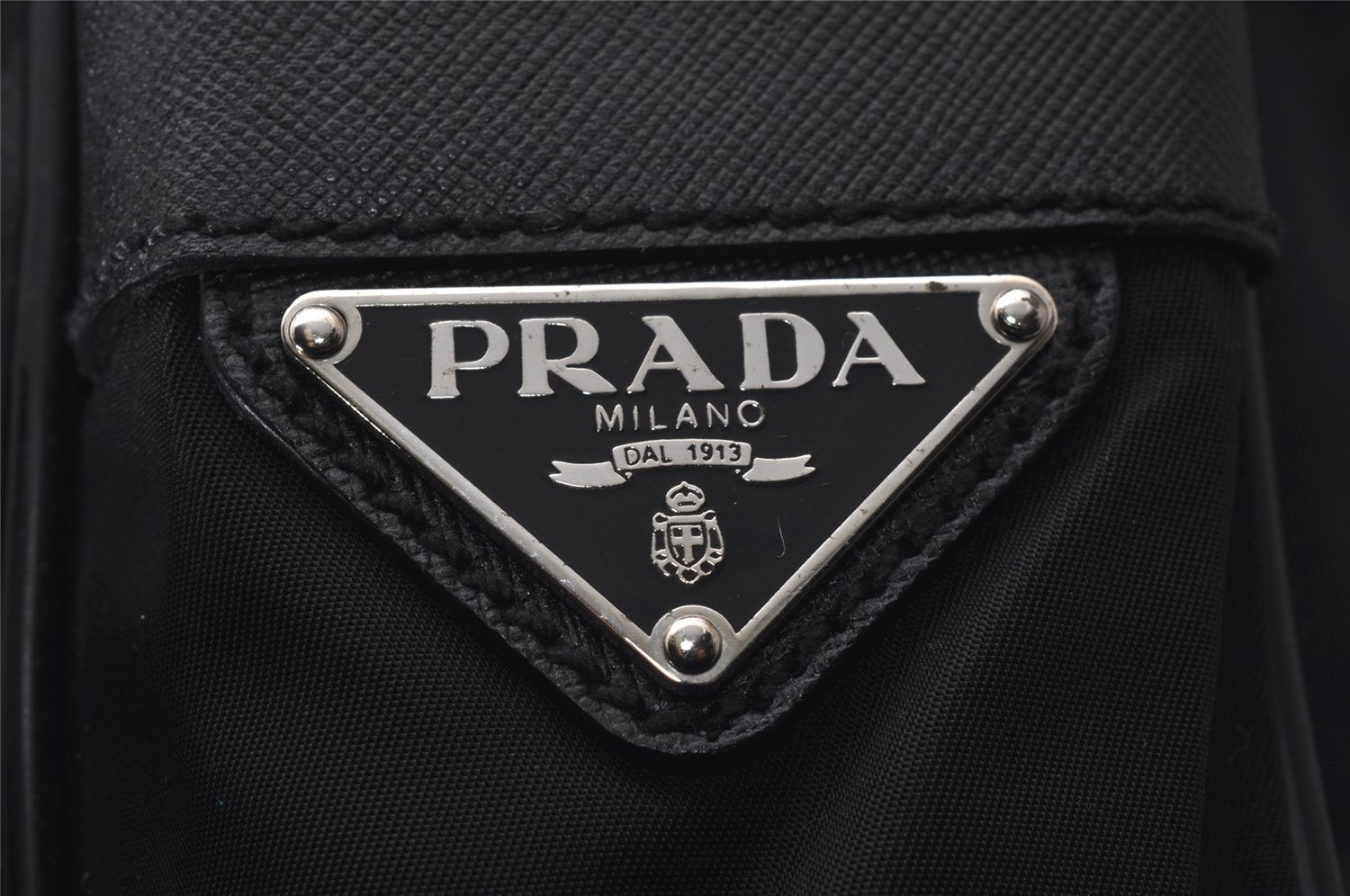 Authentic PRADA Nylon Tessuto Saffiano Leather Shoulder Cross Bag Black 4547I