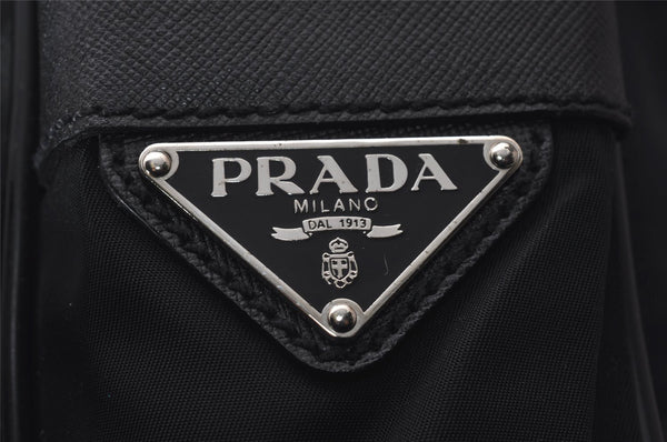 Authentic PRADA Nylon Tessuto Saffiano Leather Shoulder Cross Bag Black 4547I