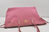 Authentic PRADA Vintage Nylon Tessuto Leather Shoulder Tote Bag Pink 4548I