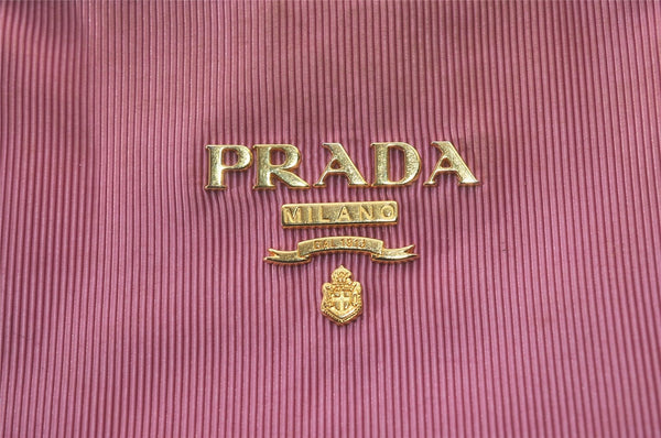 Authentic PRADA Vintage Nylon Tessuto Leather Shoulder Tote Bag Pink 4548I