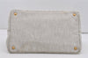 Authentic PRADA Vintage Canapa M Canvas 2Way Tote Hand Bag White 4549I