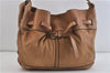 Authentic BURBERRY Vintage Leather Shoulder Hand Bag Purse Brown 4550C