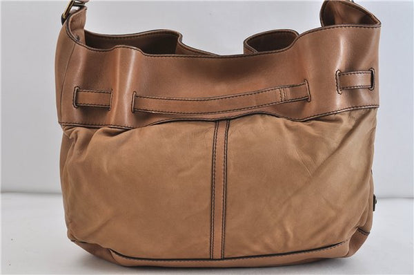 Authentic BURBERRY Vintage Leather Shoulder Hand Bag Purse Brown 4550C