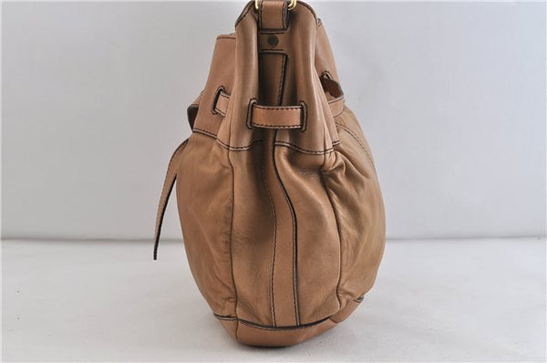 Authentic BURBERRY Vintage Leather Shoulder Hand Bag Purse Brown 4550C