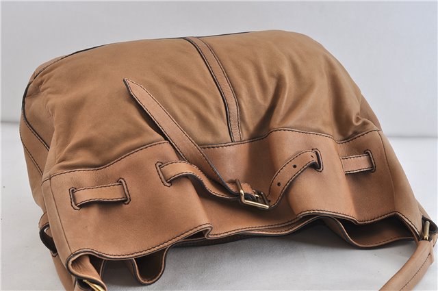 Authentic BURBERRY Vintage Leather Shoulder Hand Bag Purse Brown 4550C