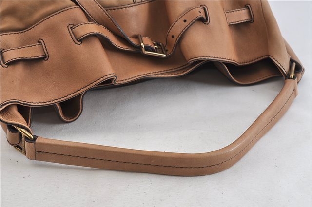 Authentic BURBERRY Vintage Leather Shoulder Hand Bag Purse Brown 4550C