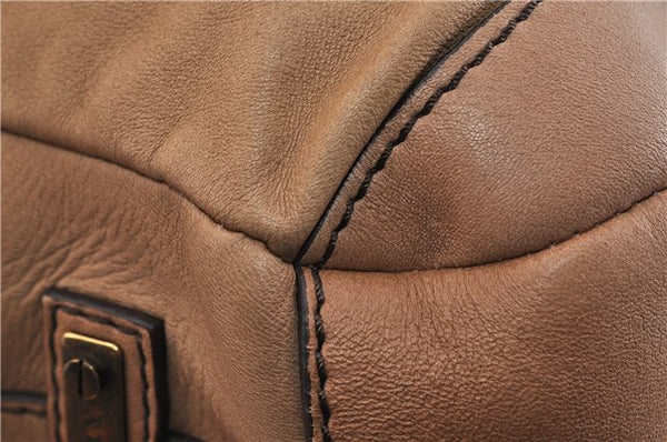 Authentic BURBERRY Vintage Leather Shoulder Hand Bag Purse Brown 4550C