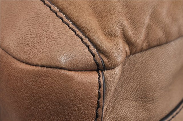 Authentic BURBERRY Vintage Leather Shoulder Hand Bag Purse Brown 4550C