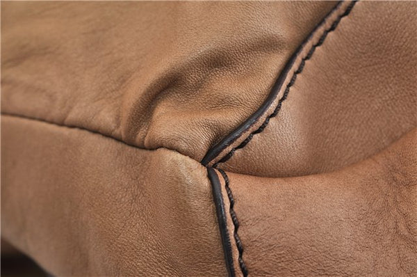 Authentic BURBERRY Vintage Leather Shoulder Hand Bag Purse Brown 4550C