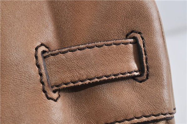 Authentic BURBERRY Vintage Leather Shoulder Hand Bag Purse Brown 4550C