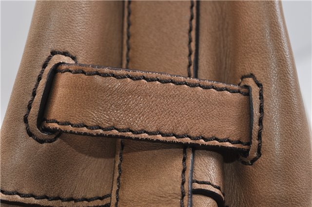 Authentic BURBERRY Vintage Leather Shoulder Hand Bag Purse Brown 4550C