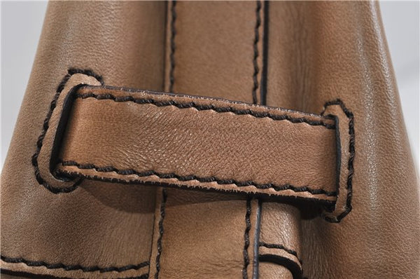 Authentic BURBERRY Vintage Leather Shoulder Hand Bag Purse Brown 4550C