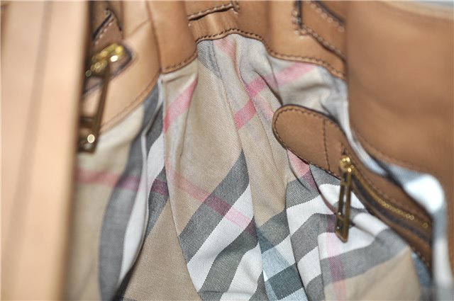 Authentic BURBERRY Vintage Leather Shoulder Hand Bag Purse Brown 4550C