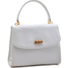 Authentic GUCCI Bamboo Hand Bag Purse Leather White 4550D