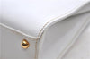 Authentic GUCCI Bamboo Hand Bag Purse Leather White 4550D