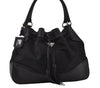 Authentic PRADA Nylon Tessuto Leather Tassel Drawstring Tote Bag Black 4550I