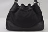 Authentic PRADA Nylon Tessuto Leather Tassel Drawstring Tote Bag Black 4550I