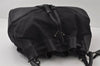 Authentic PRADA Nylon Tessuto Leather Tassel Drawstring Tote Bag Black 4550I