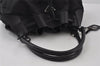 Authentic PRADA Nylon Tessuto Leather Tassel Drawstring Tote Bag Black 4550I