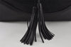 Authentic PRADA Nylon Tessuto Leather Tassel Drawstring Tote Bag Black 4550I