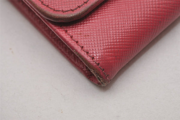 Authentic PRADA Saffiano Multic Leather Chain Shoulder Long Wallet Pink 4552I