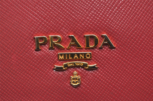 Authentic PRADA Saffiano Multic Leather Chain Shoulder Long Wallet Pink 4552I