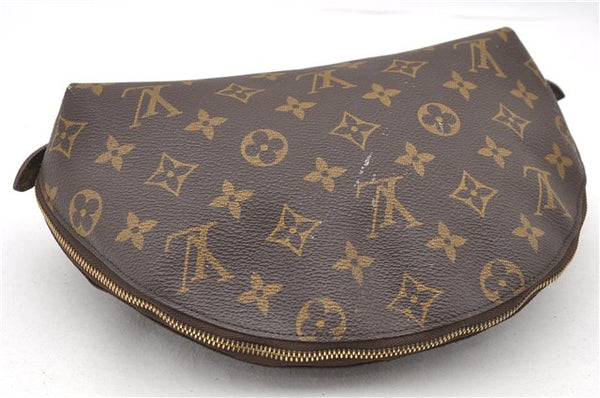 LOUIS VUITTON Monogram Trousse Demi Ronde 23 Cosmetic Pouch M47520 LV Junk 4553C