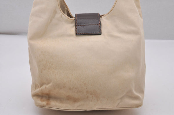 Authentic FENDI Vintage Shoulder Bag Purse Canvas Leather Beige 4553I