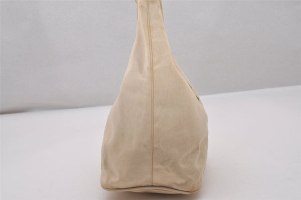 Authentic FENDI Vintage Shoulder Bag Purse Canvas Leather Beige 4553I