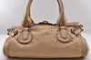 Authentic Chloe Paddington Leather Shoulder Hand Bag Beige 4554I