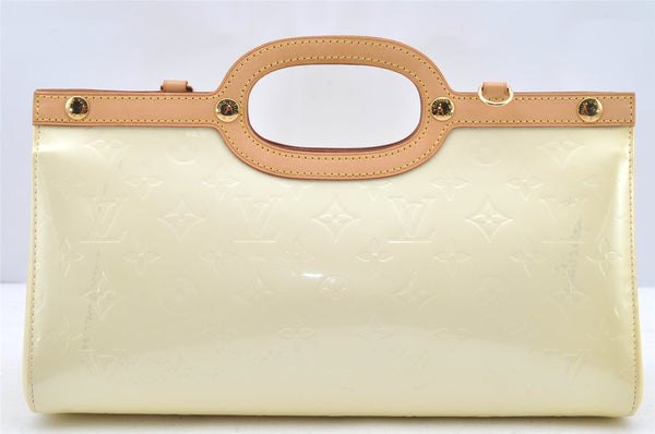 Authentic Louis Vuitton Vernis Roxbury Drive 2Way Hand Bag White M91374 LV 4555I