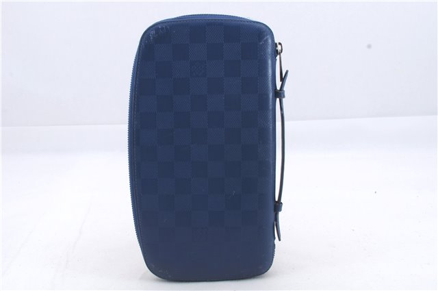 Louis Vuitton Damier Infini Organizer Atoll Travel Case Blue N41396 LV 4557D