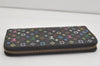 Authentic Louis Vuitton Monogram Multicolor Zippy Wallet Black M60243 LV 4557I