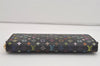 Authentic Louis Vuitton Monogram Multicolor Zippy Wallet Black M60243 LV 4557I