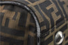 Authentic FENDI Zucca Travel Boston Bag Nylon Leather Brown 4559D