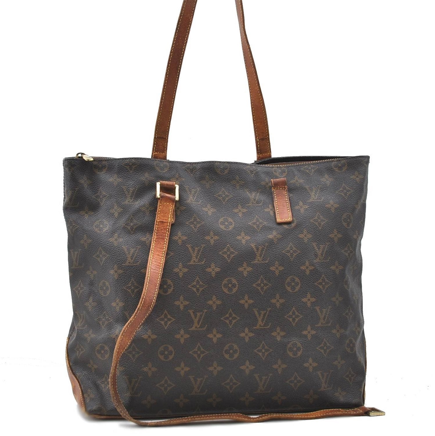 Authentic Louis Vuitton Monogram Cabas Mezzo Tote Bag M51151 LV Junk 4560D