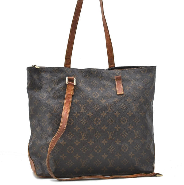 Authentic Louis Vuitton Monogram Cabas Mezzo Tote Bag M51151 LV Junk 4560D