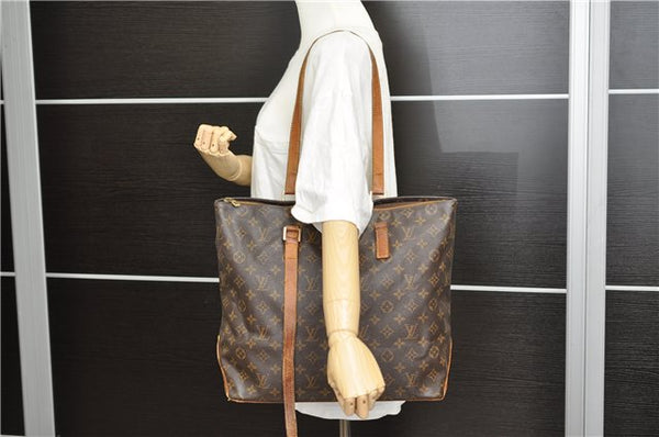 Authentic Louis Vuitton Monogram Cabas Mezzo Tote Bag M51151 LV Junk 4560D