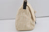 Authentic FENDI Zucca Mamma Baguette Shoulder Bag Canvas Leather Beige 4560I