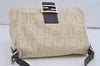 Authentic FENDI Zucca Mamma Baguette Shoulder Bag Canvas Leather Beige 4560I