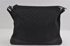 Authentic GUCCI Shoulder Cross Body Bag GG Canvas Leather 145856 Black 4561I