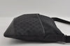 Authentic GUCCI Shoulder Cross Body Bag GG Canvas Leather 145856 Black 4561I